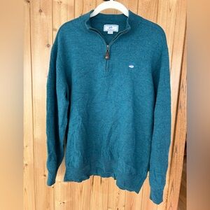 Southern Tide Men's Teal Quarterzip Sweater Size XL
